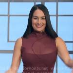 Nikki Garcia’s burgundy mesh dress on The Talk