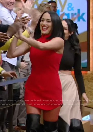 Nikki Garcia’s red mini dress on Live with Kelly and Mark