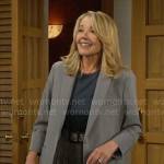 Nikki’s grey suit on The Young and the Restless