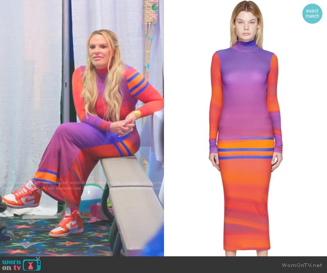 Nina Ricci Graphic-Print Midi Dress worn by Heather Gay on The Real Housewives of Salt Lake City