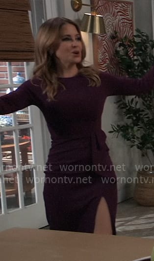 Olivia's purple long sleeved dress with ruffle on General Hospital