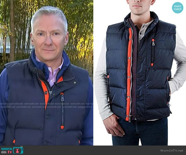 Orvis Essex Down Vest worn by Tom Costello on Today