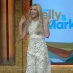 Paris Hilton’s white floral lace dress on Live with Kelly and Mark