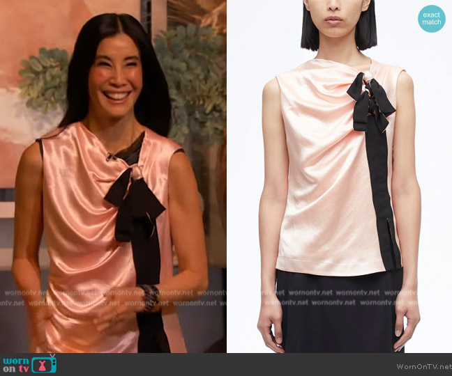 3.1 Phillip Lim Liberty Satin Top worn by Lisa Ling on The Drew Barrymore Show