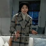 Portia’s checked coat on General Hospital