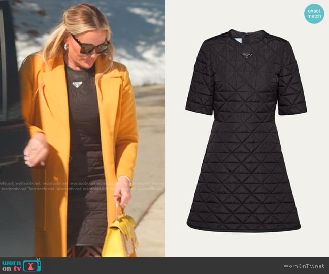 Prada Re-Nylon Quilted Mini Dress worn by Heather Gay on The Real Housewives of Salt Lake City