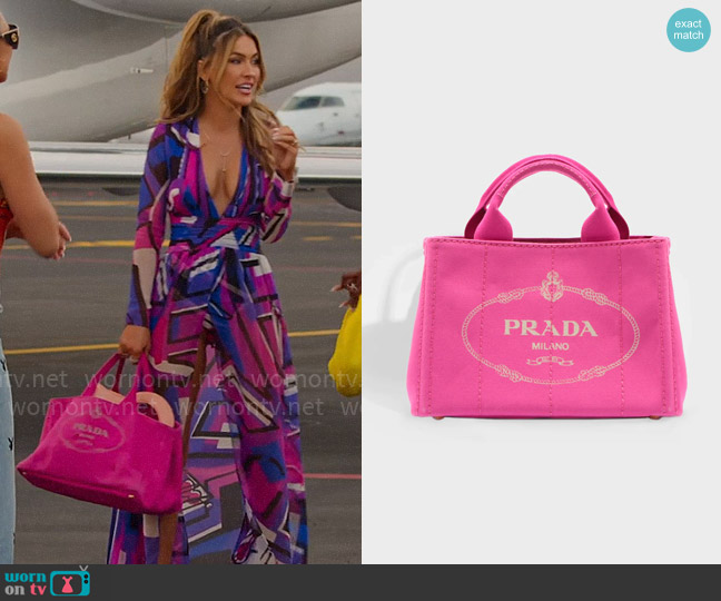 Prada Logo Tote worn by Chrishell Stause on Selling Sunset