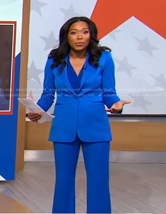 WornOnTV: Rachel's blue satin pant suit on Good Morning America, Rachel  Scott