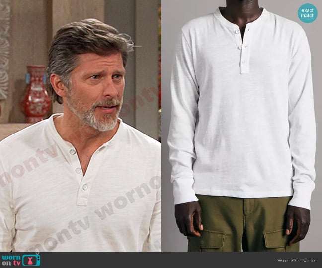 Rag & Bone Classic Slim Fit Henley worn by Eric Brady (Greg Vaughan) on Days of our Lives