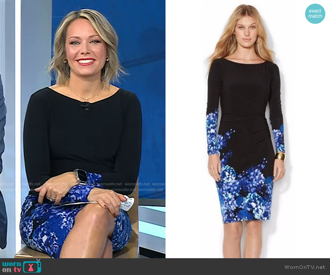 WornOnTV: Dylan’s black and blue floral print dress on Today | Dylan ...