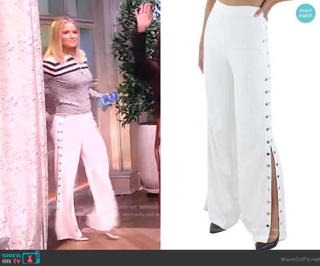 Ramy Brook Averie Wide-Leg Button Pants worn by Sara Haines on The View