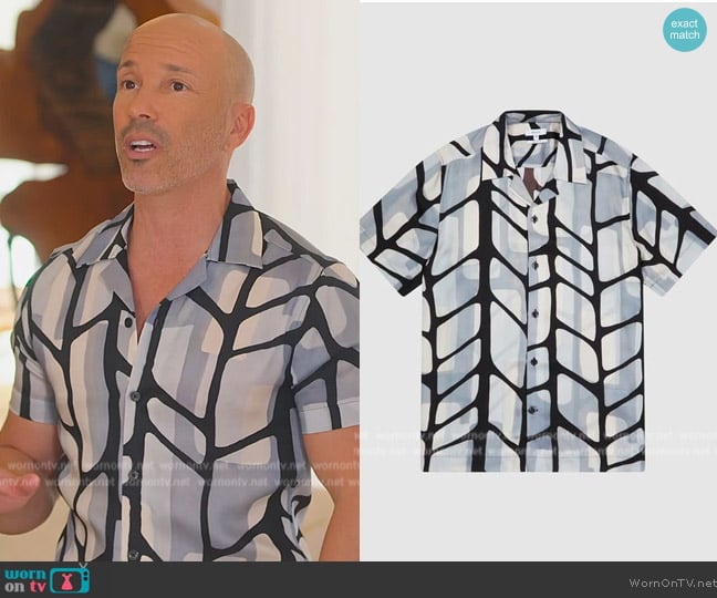 Reiss Rico Abstract Print Shirt worn by Brett Oppenheim on Selling Sunset