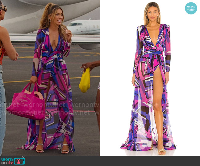 Retrofete Angela Dress in Graffiti worn by Chrishell Stause on Selling Sunset