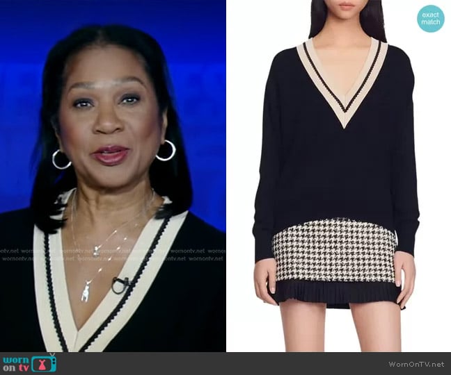 Sandro Bridget Wool & Cashmere Blend Sweater worn by Sandra Bookman on Good Morning America