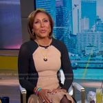 Robin’s beige and black colorblock dress on Good Morning America