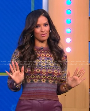 Rocsi Diaz's floral sweater on Good Morning America