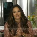 Rocsi Diaz’s metallic cable knit sweater on Good Morning America