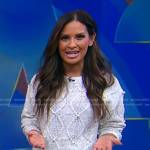 Rocsi diaz’s pearl embellished cable knit sweater on Good Morning America