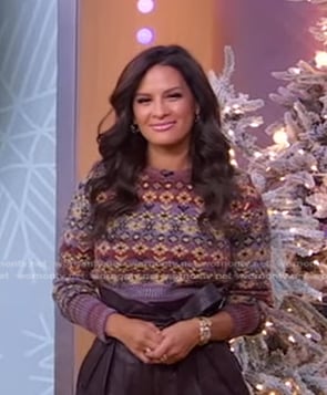 Rocsi Diaz's floral sweater on Good Morning America