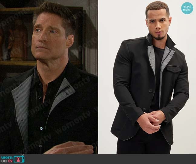 Ron Tomson N° 5142 RT Stand Collar Sport Coat worn by Deacon Sharpe (Sean Kanan) on The Bold and the Beautiful