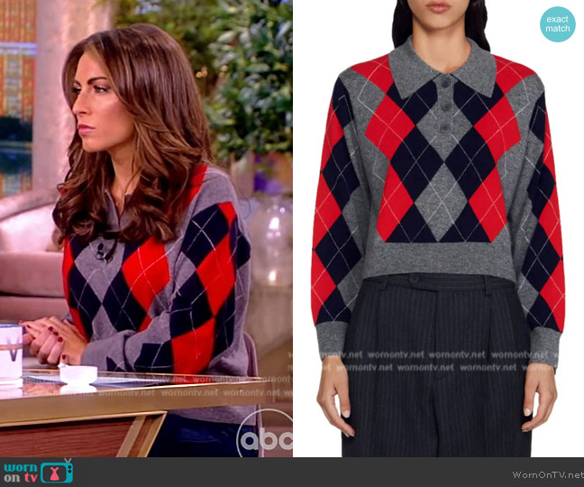 Sandro Ariella Argyle Wool & Cashmere Sweater worn by Alyssa Farah Griffin on The View