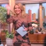 Sara’s brown floral print pleated dress on The View