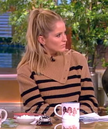 Sara’s brown striped turtleneck sweater on The View