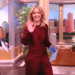 Sara’s burgundy ruched dress on The View