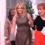 Sara’s brown leather sleeveless dress on The View