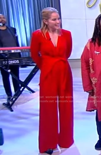 Sara’s red belted jumpsuit on The View