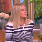 Sara’s white stripe long sleeve polo on The View