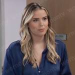 Sasha’s blue button down blouse on General Hospital