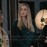 Sasha’s green button down blouse on General Hospital