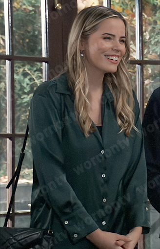Sasha's green button down blouse on General Hospital