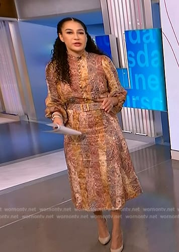 Morgan’s paisley blouse and skirt on NBC News Daily