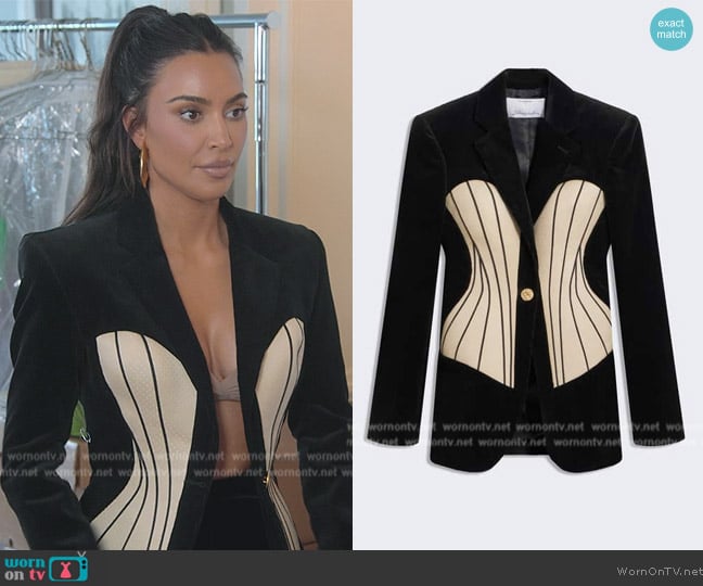 Schiaparelli Single Breasted Corset Jacket worn by Kim Kardashian (Kim Kardashian) on The Kardashians