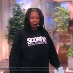 Whoopi’s black Scorpio sweathshirt on The View