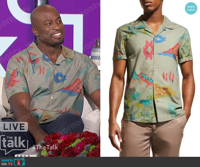 Scotch & Soda Printed Poplin Camp Shirt worn by Akbar Gbajabiamila on The Talk