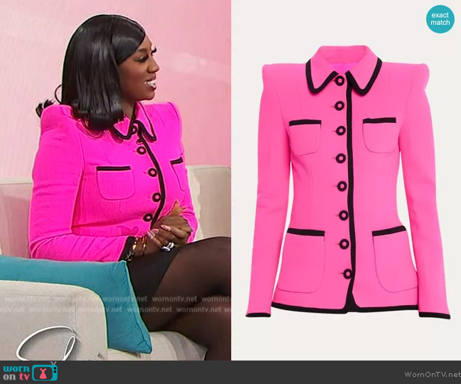 Sergio Hudson Fitted Frame Wool Jacket worn by Wendy Osefo on Sherri