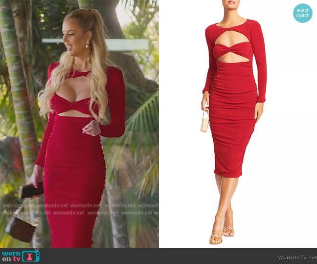 Ser.O.ya Eden Cutout Midi Dress worn by Emma Hernan on Selling Sunset