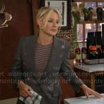 Sharon’s grey rhinestone studded blazer on The Young and the Restless