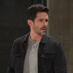 Shawn’s black denim zip jacket on Days of our Lives