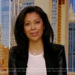 Shirleen’s black leather sleeve jacket on Good Morning America