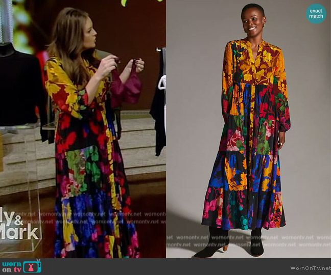 Siddhartha Bansal Button-Front Maxi Dress worn by Monica Mangin on Live with Kelly and Mark