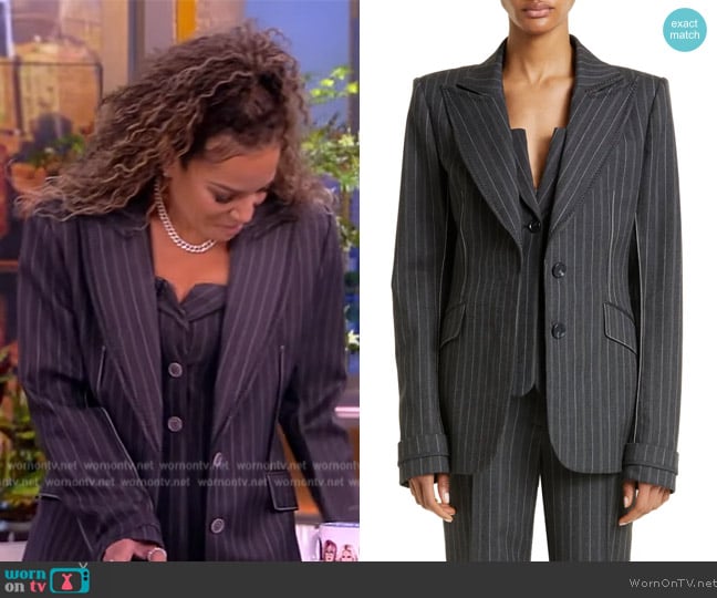 Simkhai Billie Tailored Wool Blend Bustier Top worn by Sunny Hostin on The View