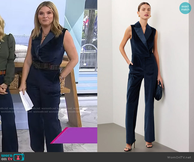 WornOnTV: Jenna’s blue velvet sleeveless jumpsuit on Today | Jenna Bush ...