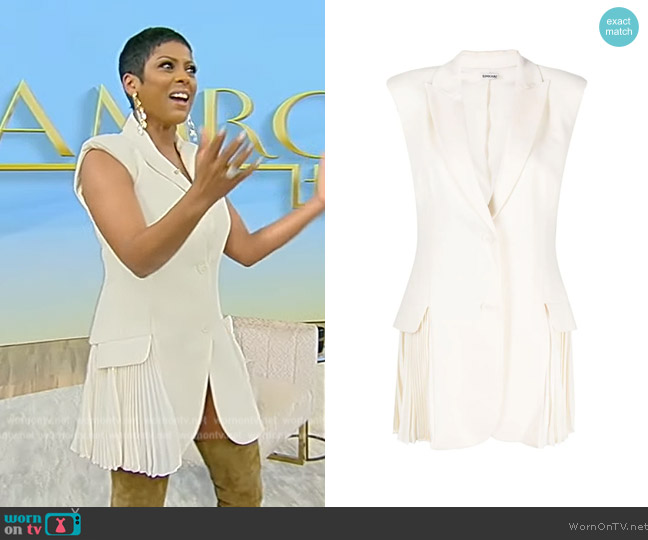 Simkhai Single-breasted pleated vest worn by Tamron Hall on Tamron Hall Show