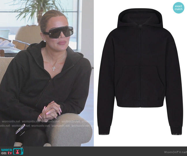 Skims Classic Zip Up Hoodie worn by Khloe Kardashian (Khloe Kardashian) on The Kardashians