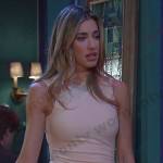 Sloan’s beige ruched dress on Days of our Lives