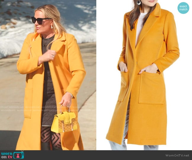 Something Navy Patch Pocket Coat worn by Heather Gay on The Real Housewives of Salt Lake City